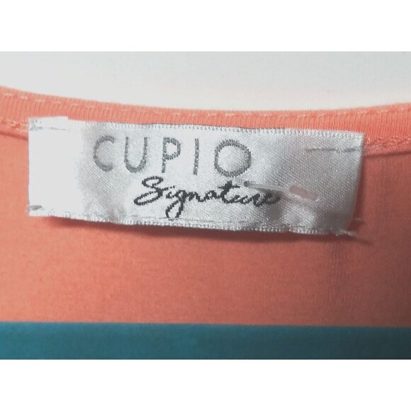 Women's Cupio Top Embroidered Coral Stretch Knit Top Size M/L long Beautiful EUC - Picture 5 of 8